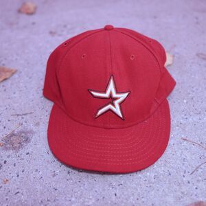 Vintage New Era 59Fifty Houston Astros Red Fitted Hat Size 8 MLB Cap Sports